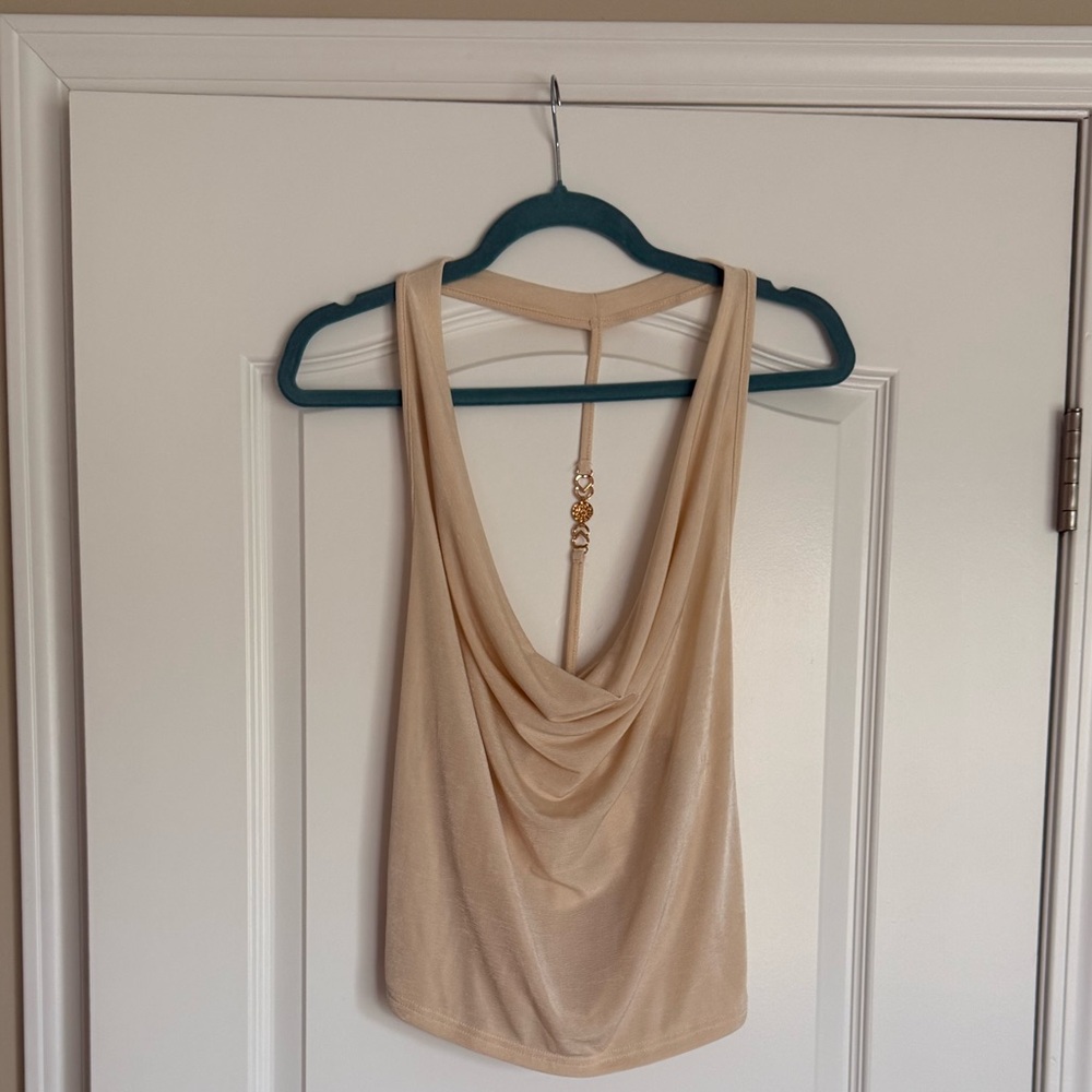 Cream Drape Back Top